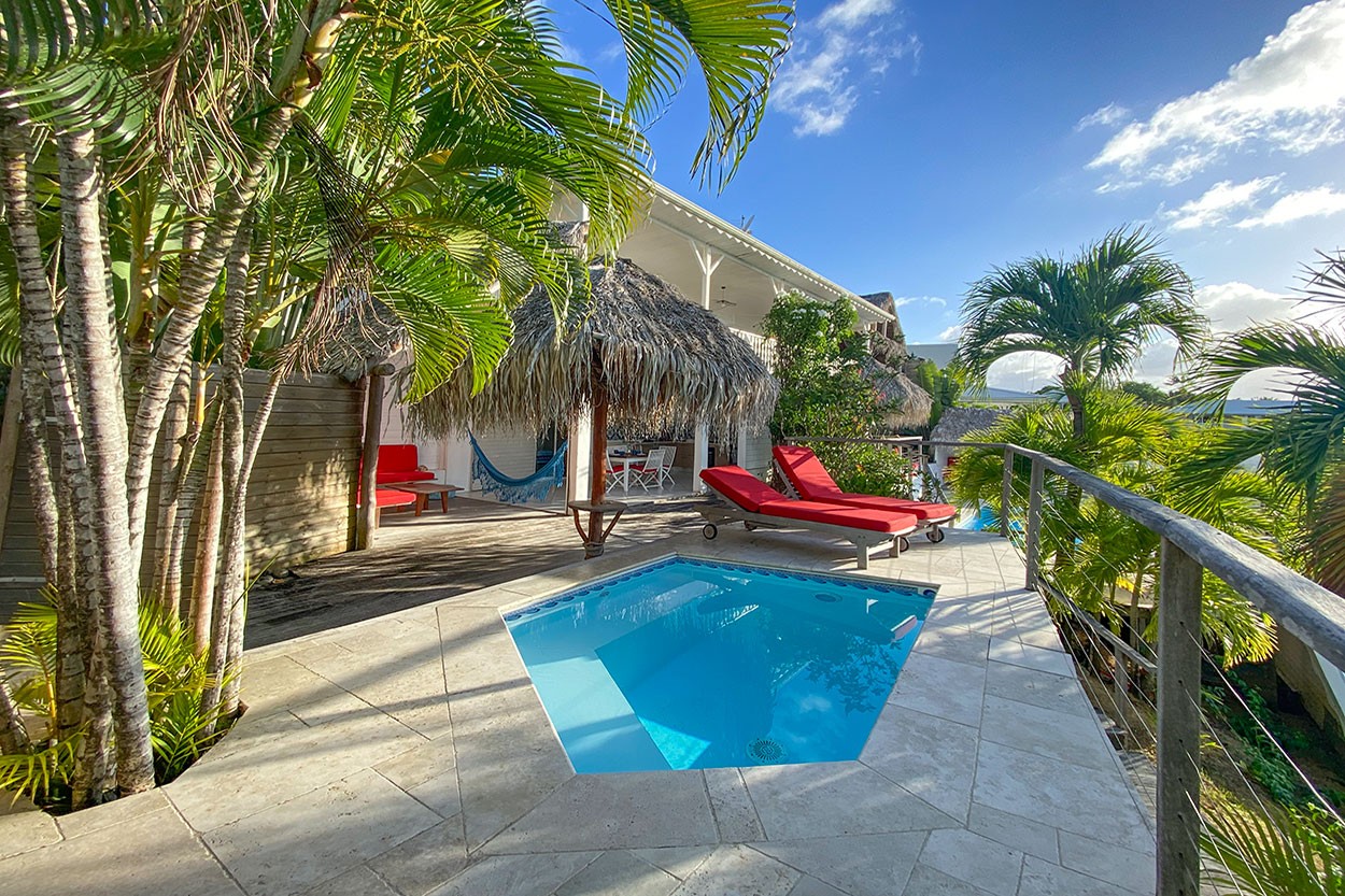 VUE TURQUOISE PARASOL Rental villa Tartane Martinique sea view Surf - Votre petit coin de paradis